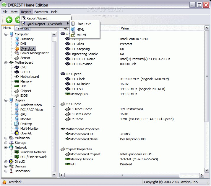 Скриншот 4 программы EVEREST