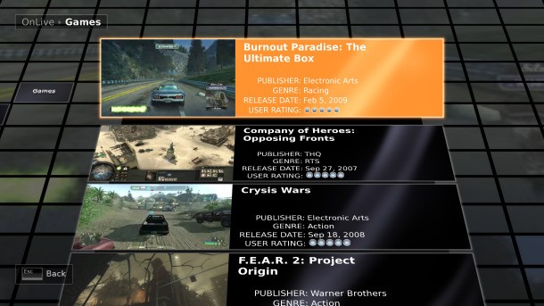 Скриншот 4 программы OnLive