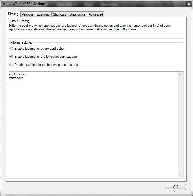Скриншот 3 программы WindowTabs