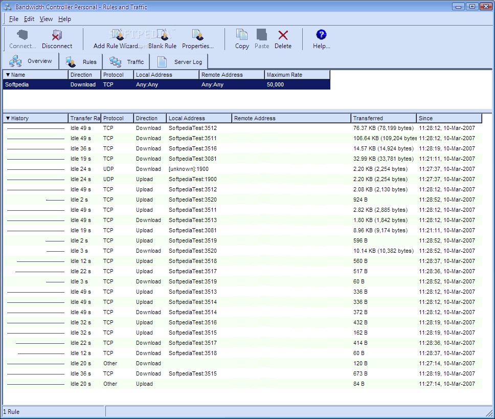 Скриншот 3 программы Traffic Shaper XP
