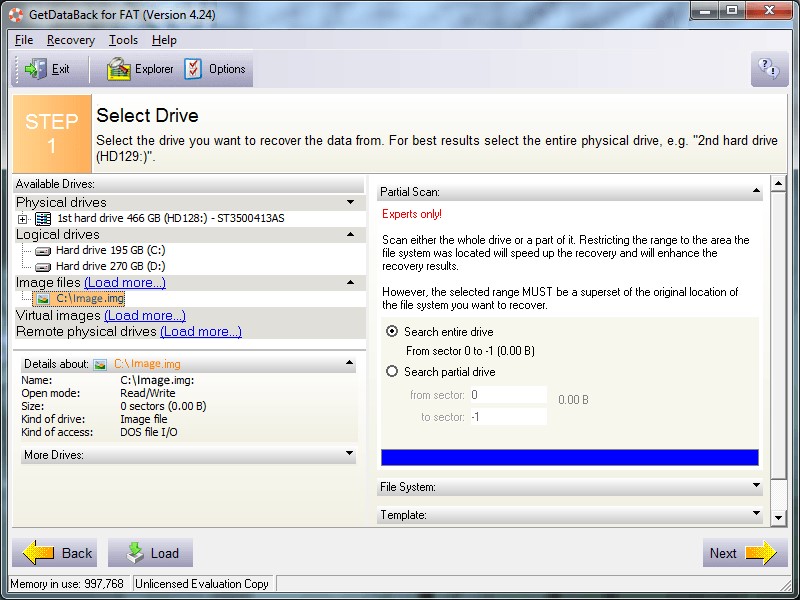 Скриншот 2 программы GetDataBack