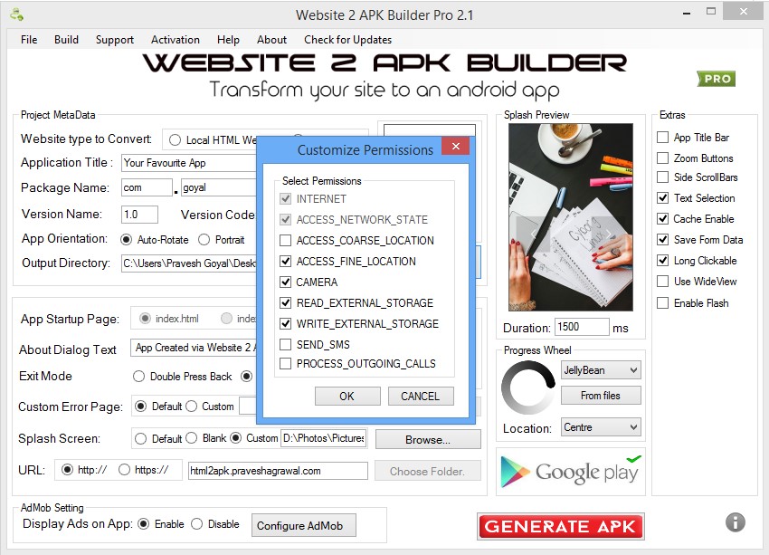 Скриншот 4 программы Website 2 APK Builder