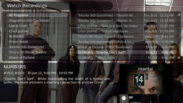 Скриншот 4 программы MythTV