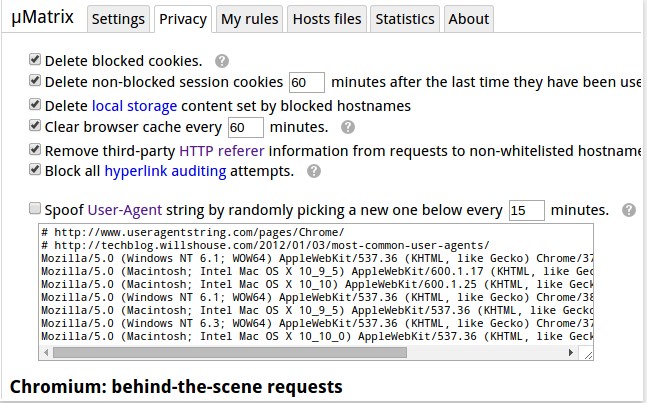 Скриншот 5 программы uMatrix