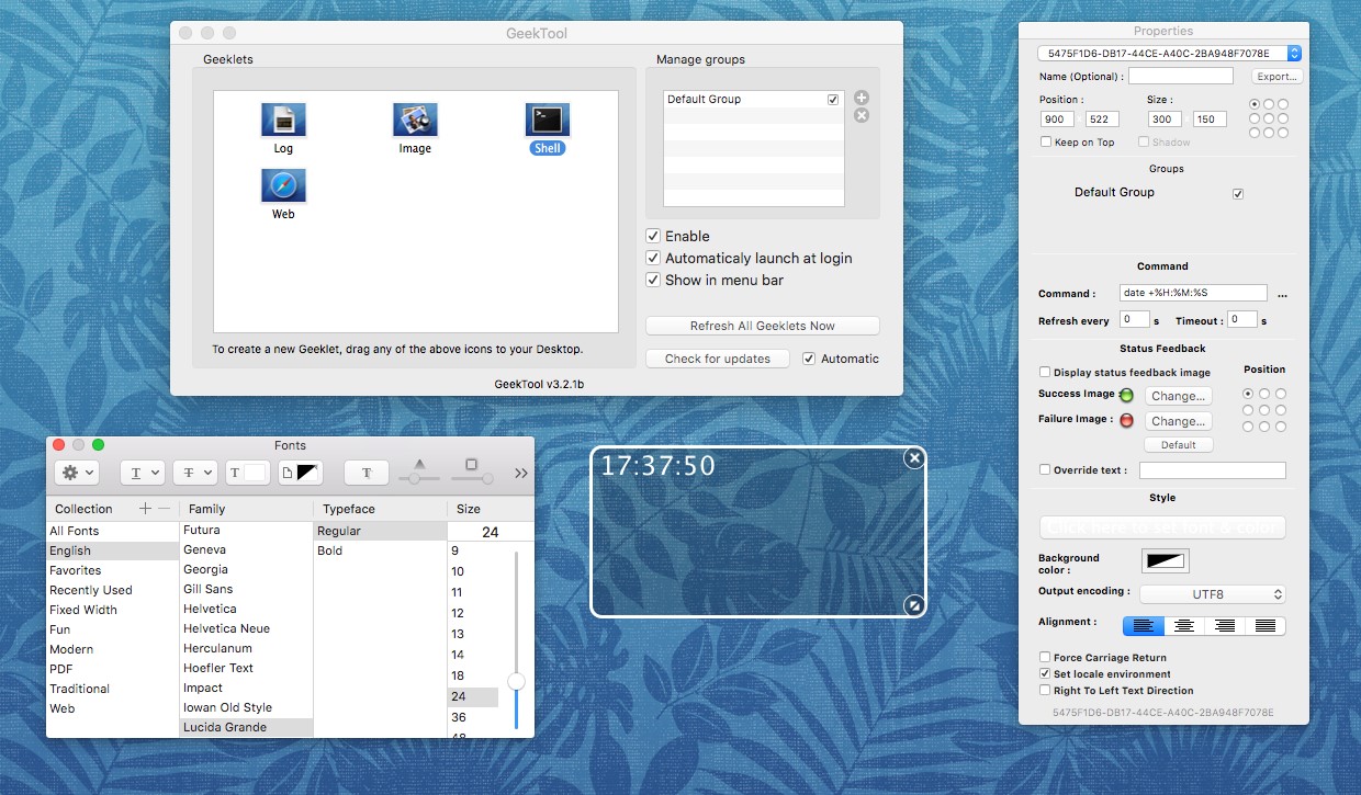 Скриншот 3 программы GeekTool