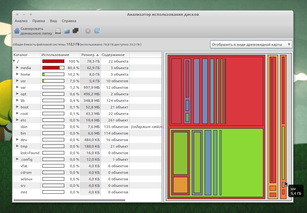 Скриншот 3 программы Baobab