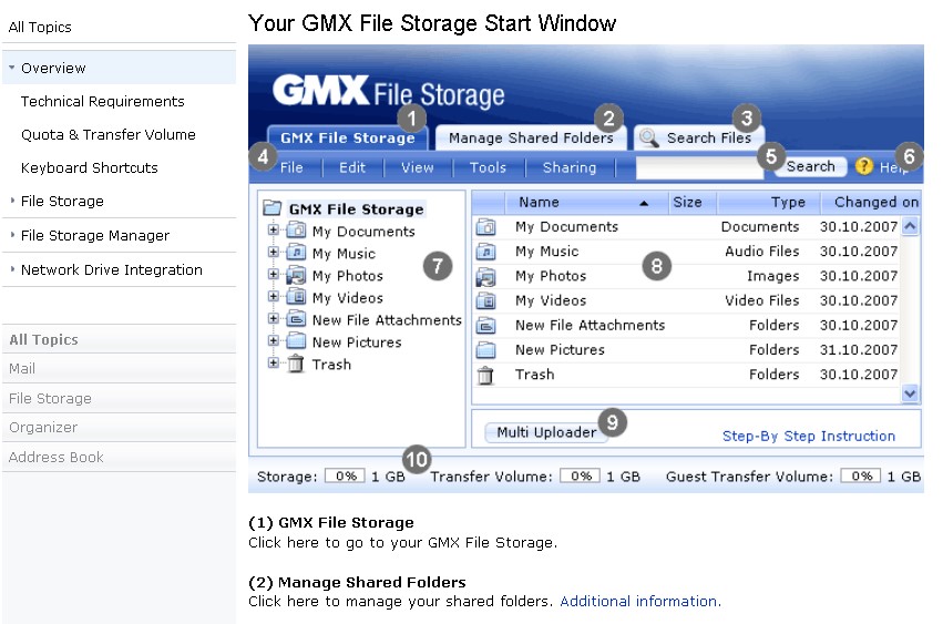 Скриншот 5 программы GMX File Storage