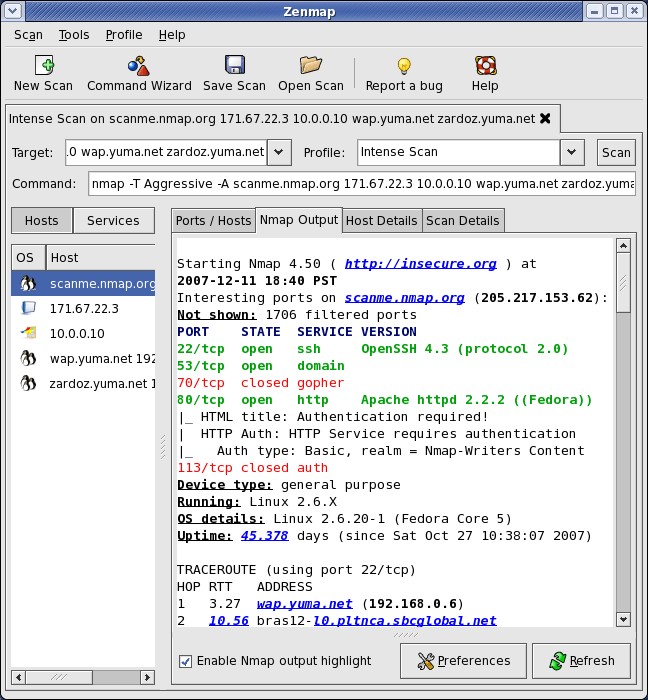 Скриншот 2 программы Nmap