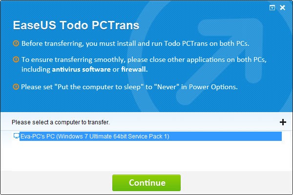Скриншот 1 программы EaseUS Todo PCTrans