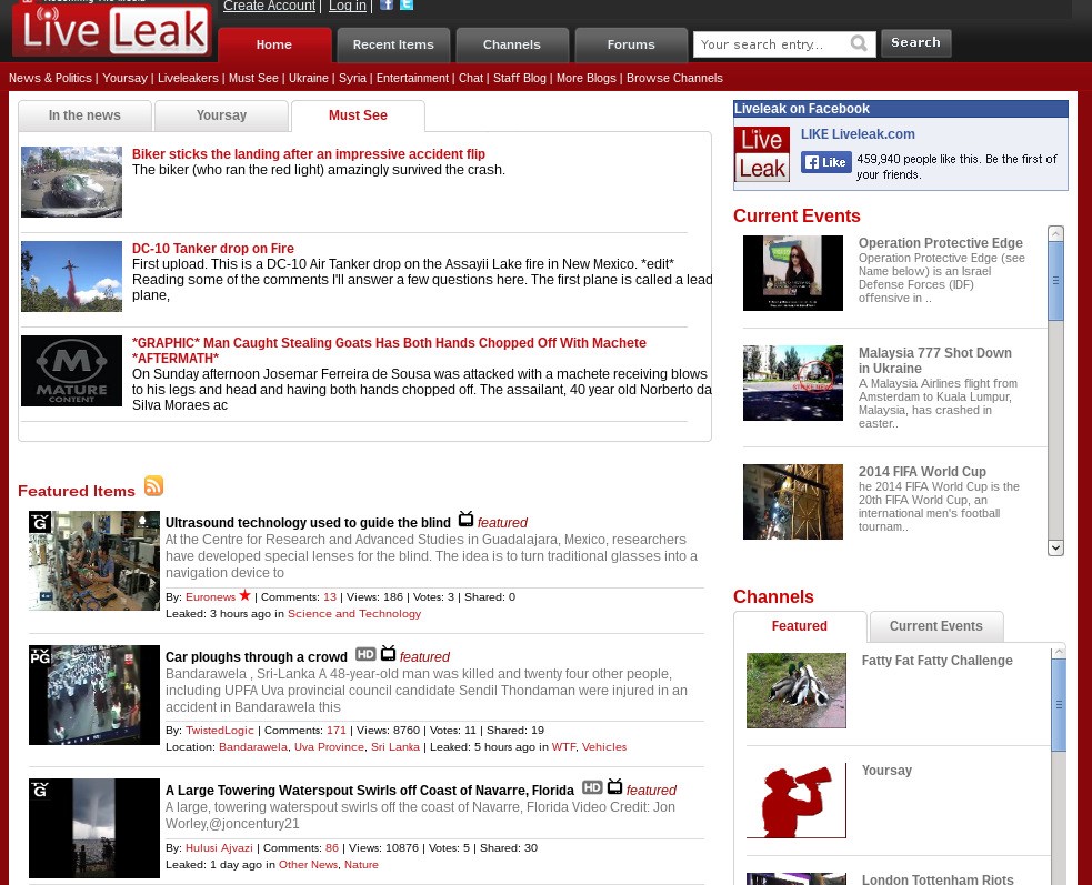 Скриншот 1 программы LiveLeak