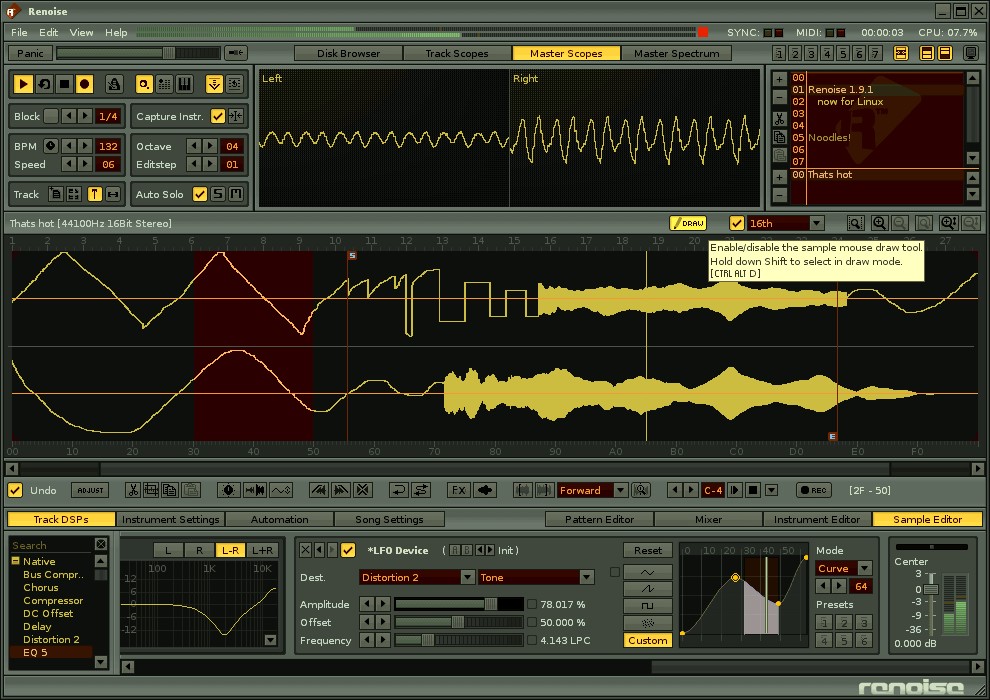 Скриншот 3 программы Renoise