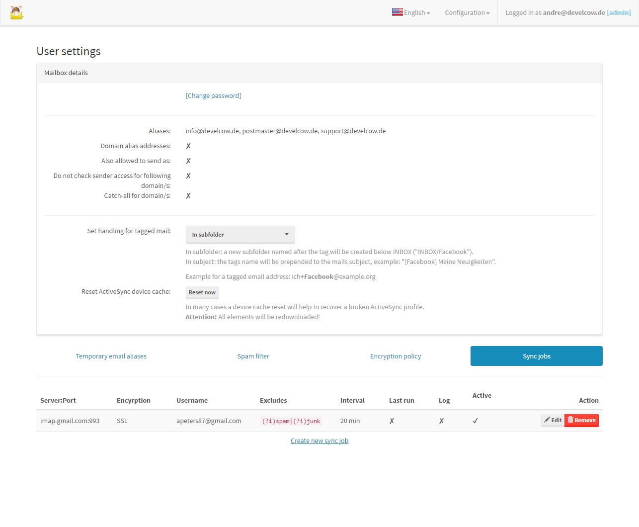 Скриншот 6 программы mailcow: dockerized