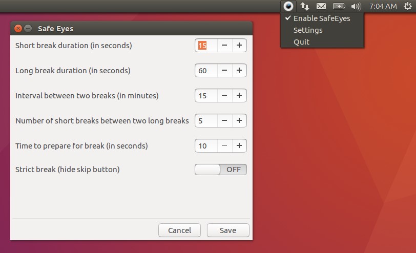 Скриншот 2 программы Safe Eyes Linux