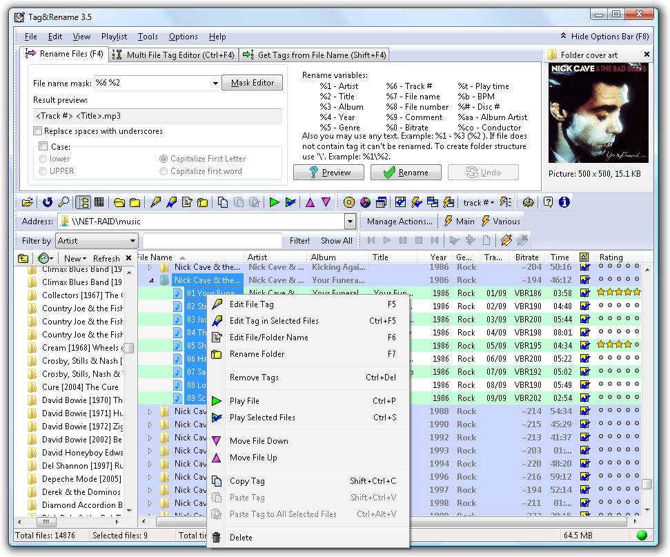 Скриншот 3 программы Tag&Rename