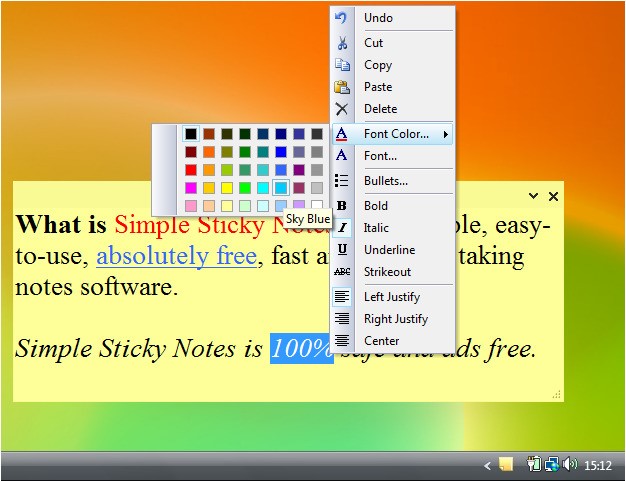 Скриншот 2 программы Simple Sticky Notes