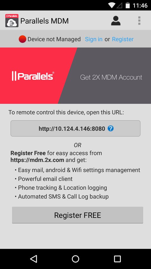 Скриншот 6 программы Parallels 2X MDM
