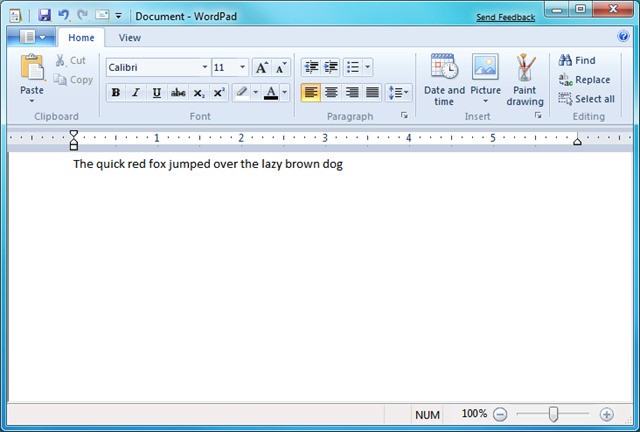 Скриншот 2 программы WordPad