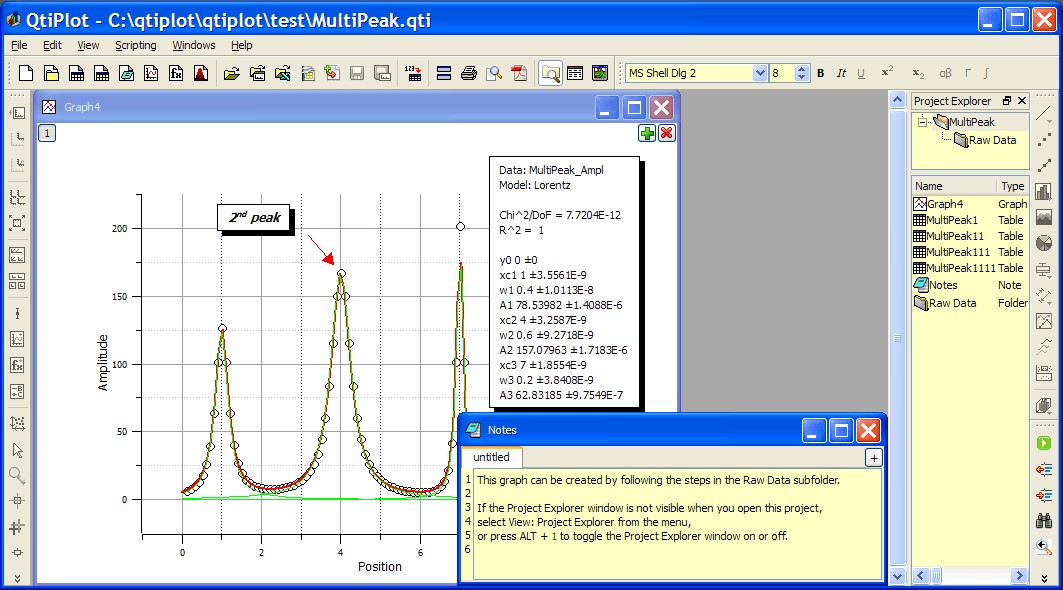 Скриншот 2 программы QtiPlot