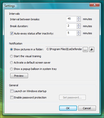 Скриншот 3 программы EyeDefender