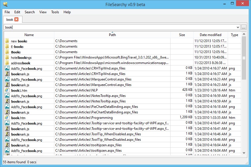 Скриншот 2 программы FileSearchy