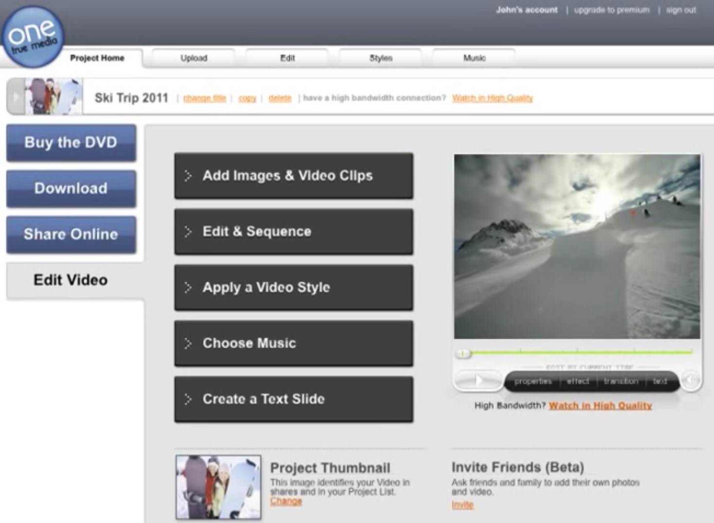 Скриншот 4 программы One True Media