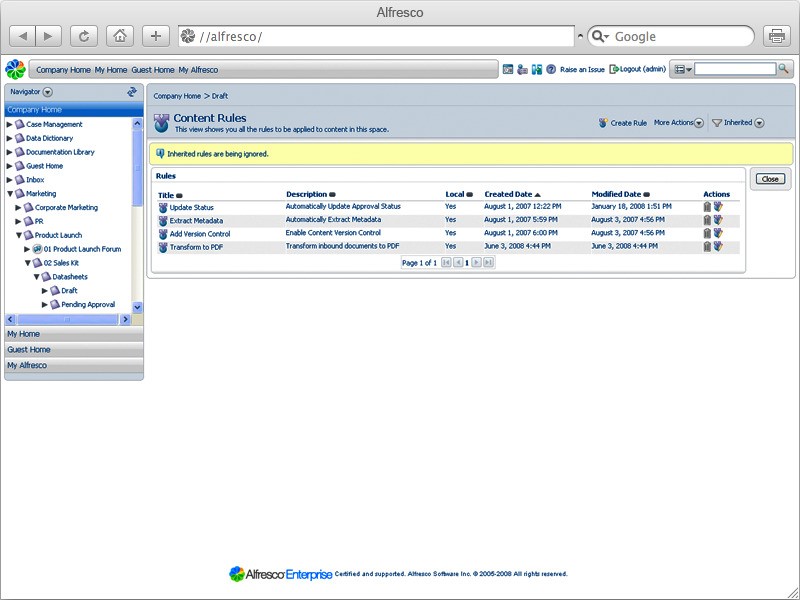 Скриншот 3 программы Alfresco Community Edition