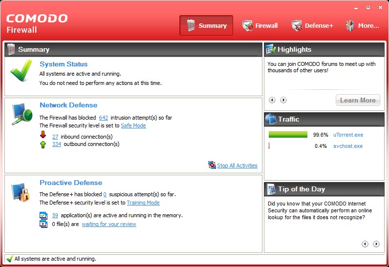 Скриншот 3 программы Comodo Firewall