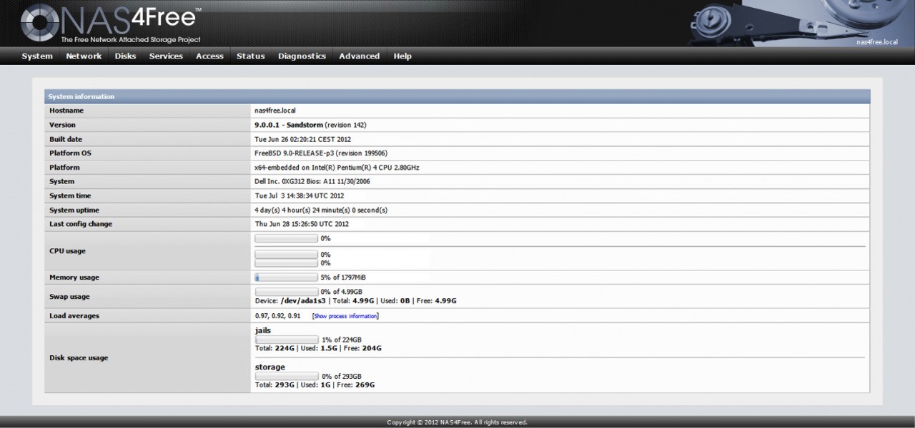 Скриншот 6 программы NAS4Free