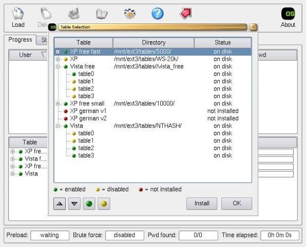 Скриншот 4 программы ophcrack