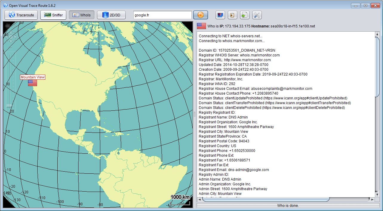 Скриншот 6 программы Open Visual Traceroute
