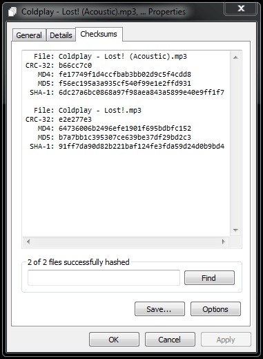 Скриншот 3 программы HashCheck Shell Extension