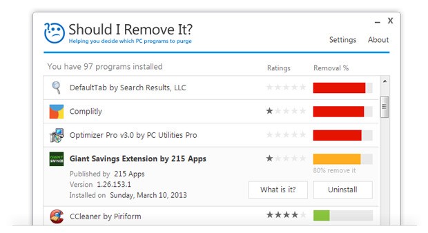 Скриншот 1 программы Should I Remove It?