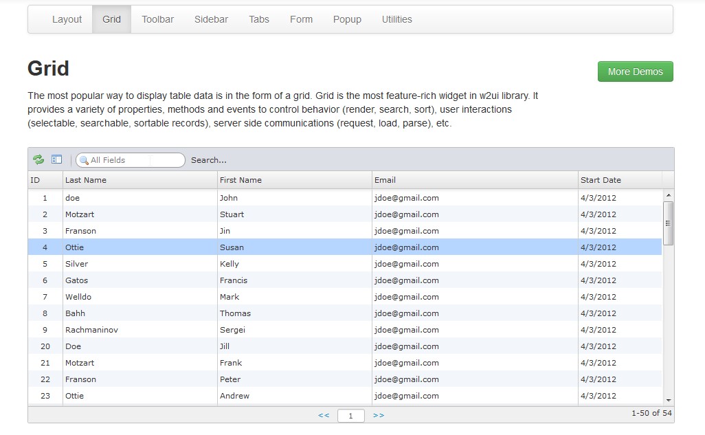 Скриншот 5 программы w2ui
