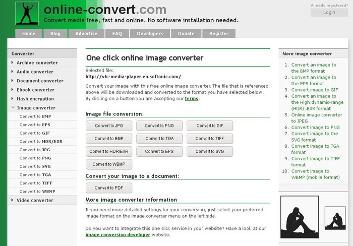 Скриншот 2 программы Online Convert
