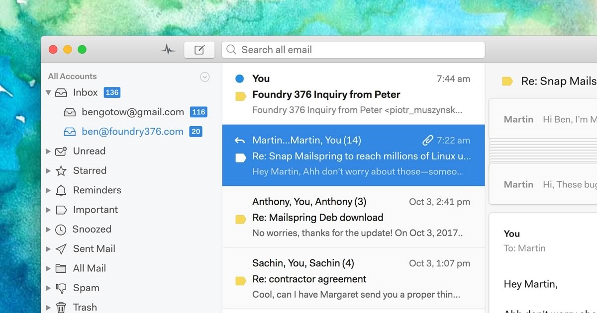Скриншот 3 программы Mailspring