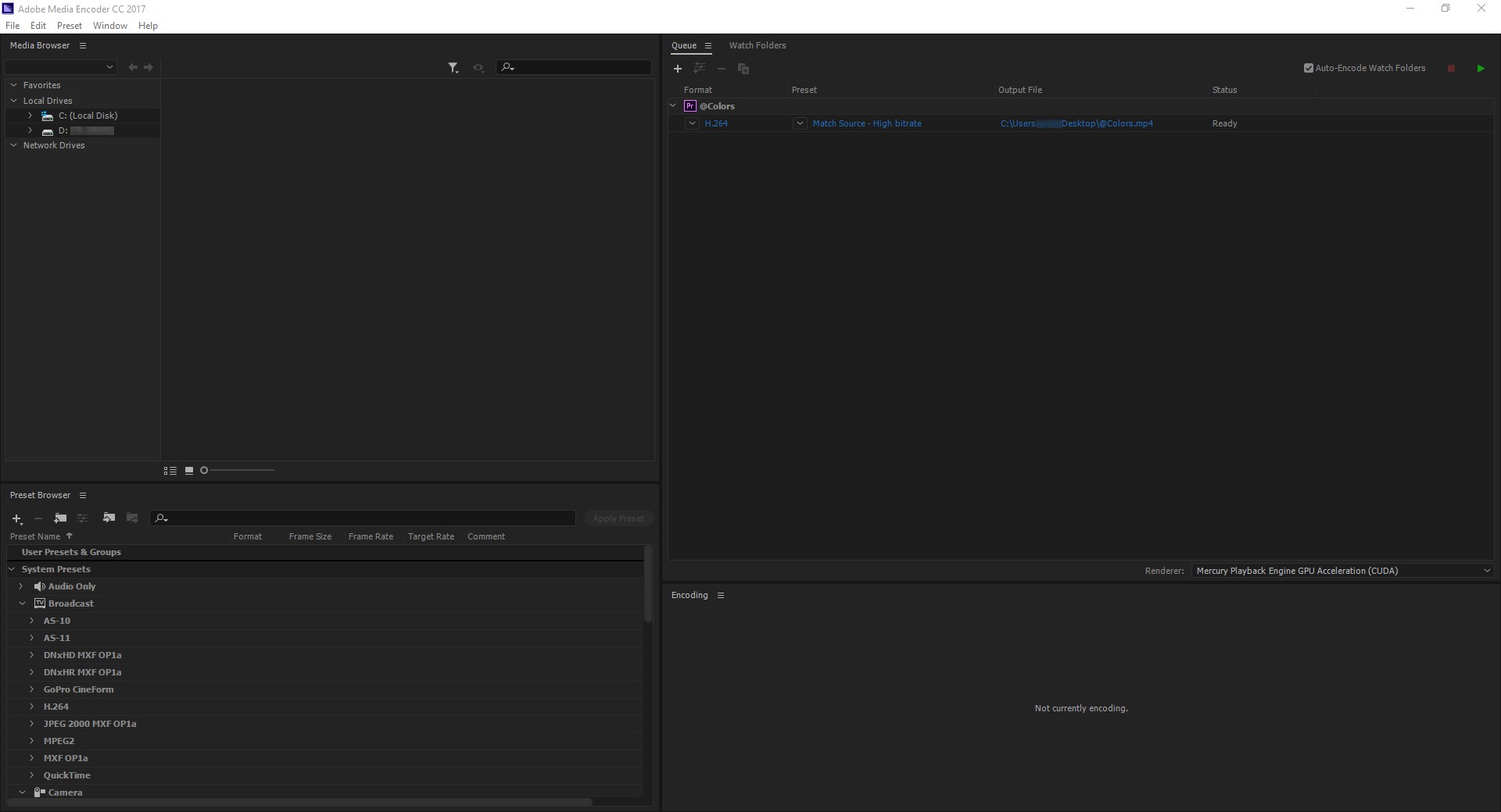 Скриншот 2 программы Adobe Media Encoder CC
