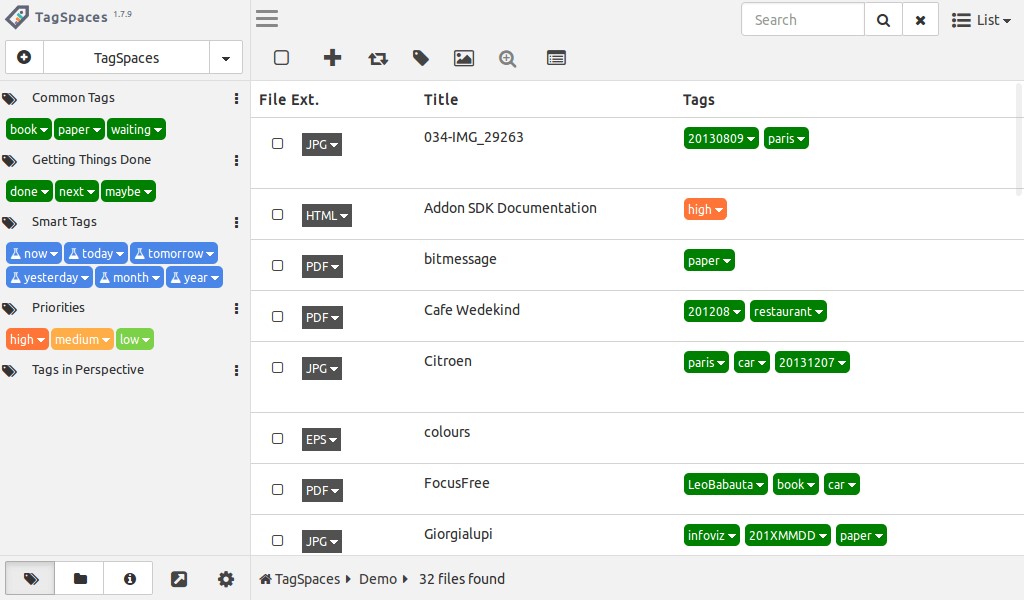 Скриншот 6 программы TagSpaces