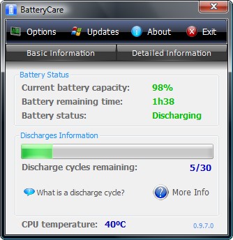 Скриншот 4 программы BatteryCare