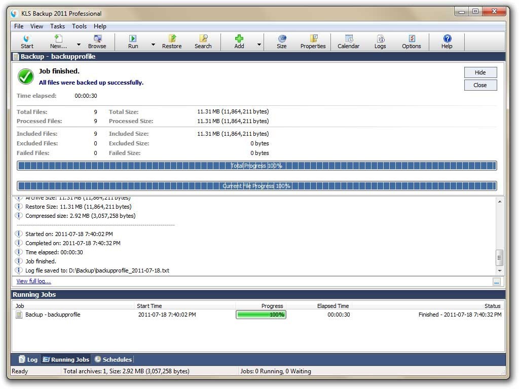 Скриншот 6 программы KLS Backup