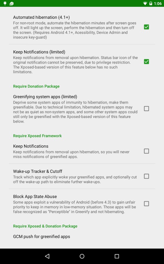 Скриншот 6 программы Greenify