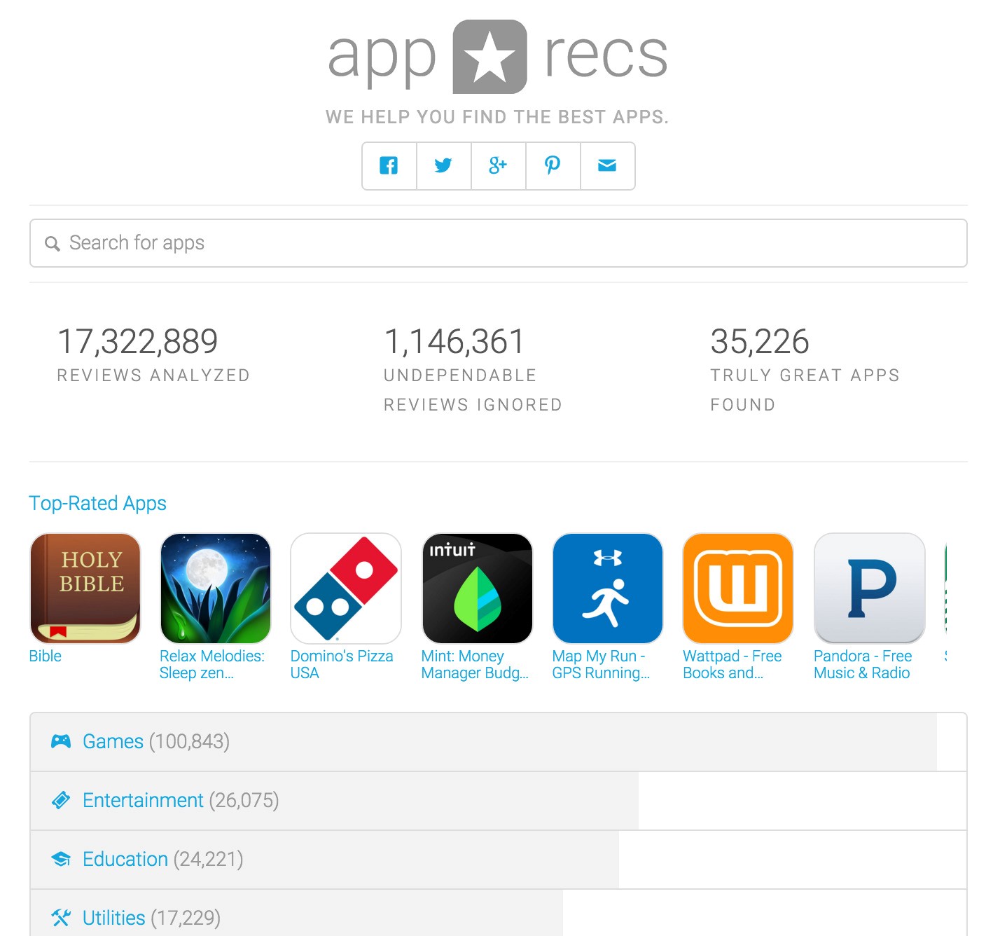 Скриншот 3 программы AppRecs