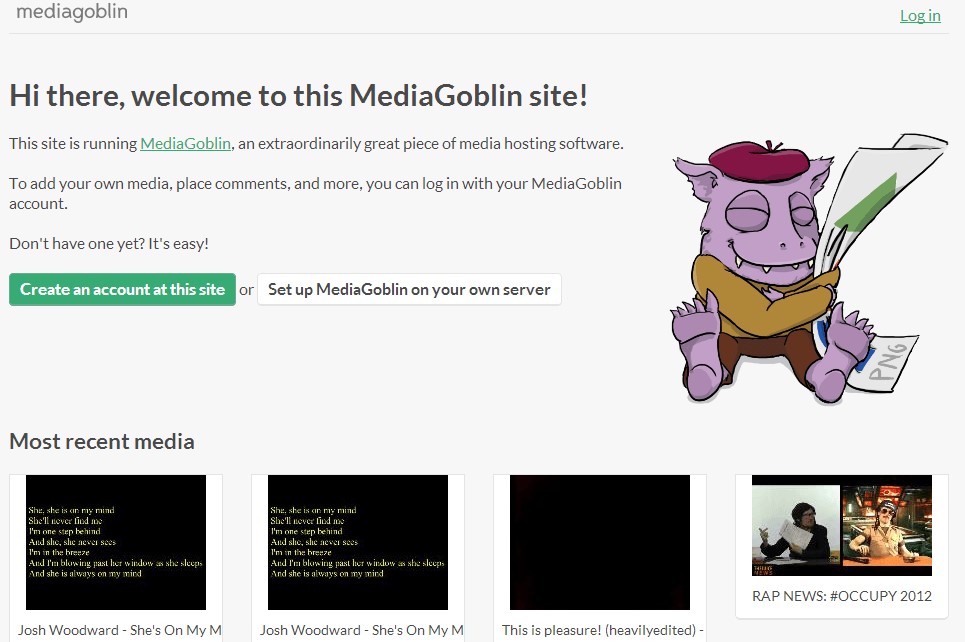 Скриншот 1 программы MediaGoblin
