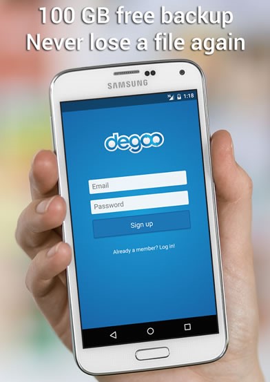 Скриншот 2 программы Degoo