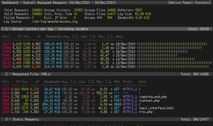 Скриншот 3 программы GoAccess