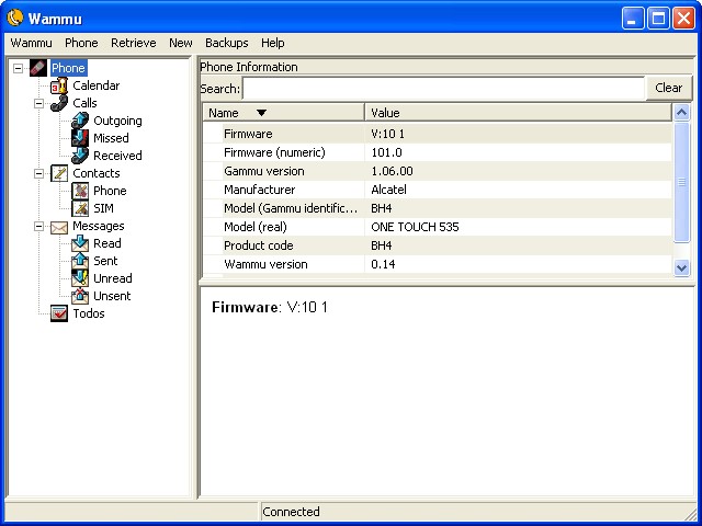 Скриншот 3 программы Wammu