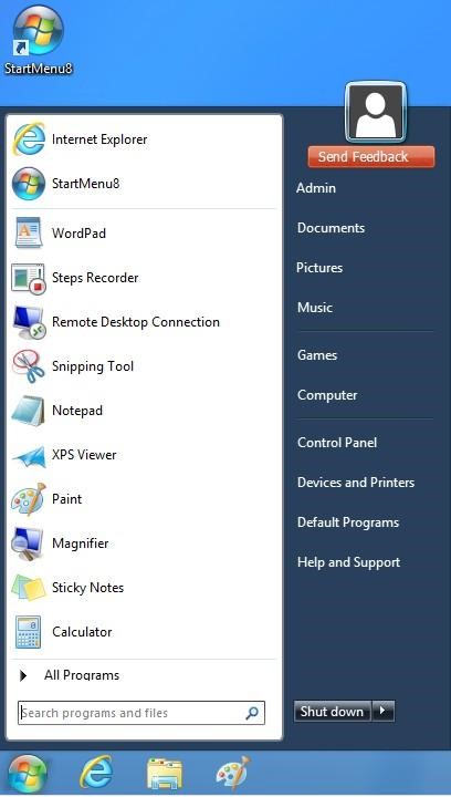 Скриншот 1 программы IObit Start Menu 8