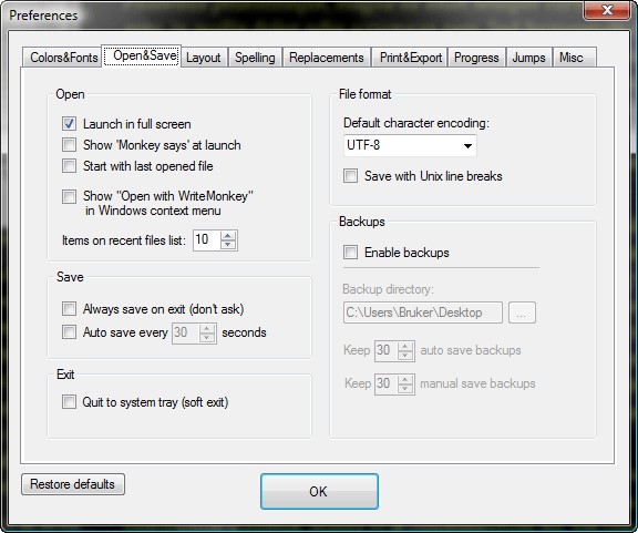 Скриншот 3 программы WriteMonkey