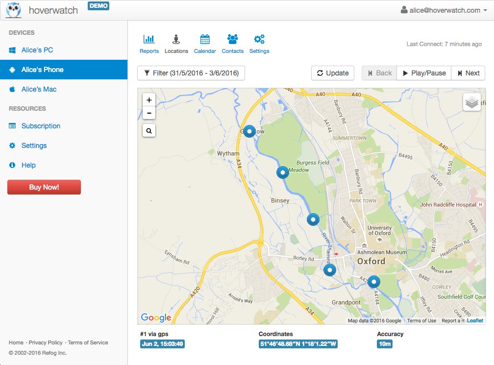 Скриншот 3 программы hoverwatch