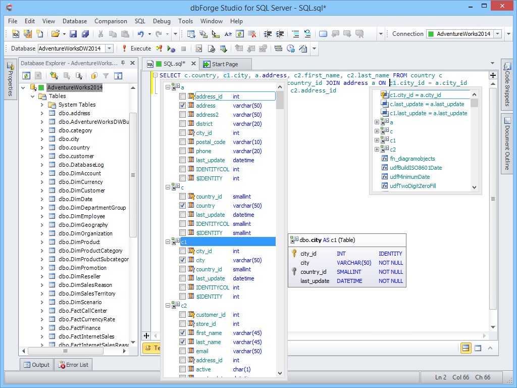 Скриншот 4 программы dbForge Studio for SQL Server