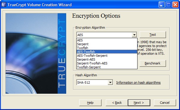 Скриншот 3 программы TrueCrypt